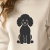 Stunning Sitting Poodle Vector Drawing - PNG