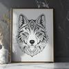 Ornate Husky - Cricut PNG