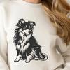 Sitting Shetland Sheepdog Digital Drawing