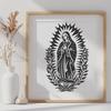 Artistic Virgin Mary Vector Drawing