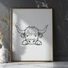 Free Unique Highland Cow Digital Drawing DXF - Commercial Use