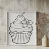 Beautiful Cupcake In PDF & PNG