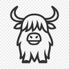 Standing Highland Cow Printable Artwork - SVG Free Download