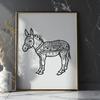 Ornate Standing Donkey Digital Artwork - PDF