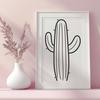 Free Unique Cactus Simple Line Drawing