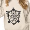 Elegant Vector Shield Design A detailed shield design with ornate details, ideal for vector art and cutting machine projects.