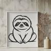 Sitting Sloth Illustration - Free DXF