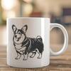 Standing Welsh Corgi Illustration