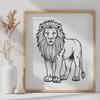 Artistic Standing Safari Animal Drawing