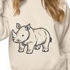 Rhino Silhouette in a Natural Landscape An illustration of a rhinoceros in a natural environment.