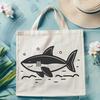 Oceanic Icon SVG Illustration A stylized illustration of a shark in water, designed as vector art for flexible scaling.