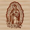 Beautiful Virgin Mary SVG Design An SVG rendering of Our Lady of Guadalupe, with intricate design elements suitable for digital use.