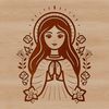 An SVG vector graphic depiction of Our Lady of Guadalupe, featuring traditional symbolic motifs and delicate details.