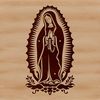 Ornate illustration of the Virgin Mary in a traditional religious style.