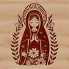Beautiful Virgin Mary SVG Icon Religious iconography featuring the Virgin Mary with detailed design elements.