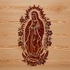 Floral Virgin Mary SVG Icon A stylized illustration of the Virgin Mary with ornate floral details in a traditional religious theme.