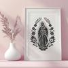 Floral Virgin Mary In SVG - For Free Download, Commercial Use