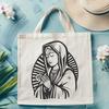 Floral Virgin Mary In SVG - Free Download