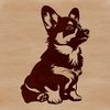 Cute Welsh Corgi Clip Art Design A digital drawing of a Welsh Corgi animal sitting in a relaxed position as a clip art design.