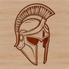 Helmeted Hero SVG Design A detailed vector illustration of a Spartan warrior's head with a distinctive helmet.
