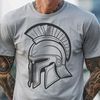 Mighty Spartan Warrior Illustration A stylized illustration of a male Spartan warrior wearing a helmet.