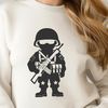 Soldier Icon in Uniform Vector Graphic Military personnel in uniform with equipment vector graphic icon.