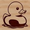 White Waterfowl SVG Design A cartoon illustration of a white duck with a yellow beak.