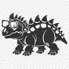 Artistic Dinosaur Wearing Glasses DXF