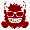 Monster Wearing Glasses Digital Artwork SVG - Free Commercial Use