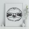 Unique Sloth Wearing Glasses SVG - Free Download