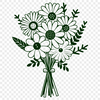 A hand-drawn bouquet of flowers in various colors and shapes, suitable for wedding decorations or Mothers Day gifts.