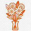 Beautiful Flower Cluster Vector A hand-drawn illustration of a bouquet of flowers in various colors and shapes, suitable for vector graphics.
