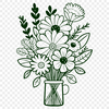 Mixed Bouquet Vector Art A bouquet of mixed flowers in various colors and arrangements, suitable for wedding decorations or Mother's Day gifts.