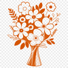A decorative bouquet of flowers in various colors and shapes, suitable for crafting and design projects.