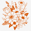 Beautiful Flower Bouquet SVG Clip Art A bouquet of flowers in various shapes and sizes, suitable for wedding decorations or Mothers Day gifts.