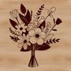 A colorful arrangement of flowers tied together with ribbon, suitable for wedding or special occasion decor.