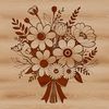 Beautiful Hand-Drawn Flower Bouquet A bouquet of flowers in various colors arranged together.