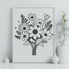 Beautiful Wedding Bouquet Vector Image A colorful bouquet of flowers arranged in a decorative container, suitable for wedding decorations or Mothers Day gifts.