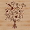 Floral Bouquet Illustration A vector floral bouquet illustration featuring multiple blooms and foliage.