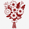 Beautiful Floral Design for Vector Graphics A detailed floral bouquet design suitable for vector graphics and cutting machines.