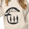 Whimsical Tree Embrace An elegant vector design featuring a pair of trees embracing each other, ideal for valentine's day or wedding decorations.