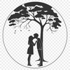 Tree of Eternal Love Illustration A stylized illustration of a tree with intertwined branches and leaves, symbolizing eternal love and affection.