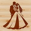 Beautiful Wedding Clip Art Design An SVG graphic design featuring a bride and groom at their wedding ceremony.