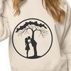 Heart-Shaped Tree Illustration A stylized illustration of a tree with intertwined branches and a heart-shaped trunk, symbolizing love and unity.