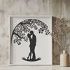 Intertwined Love at the Top A stylized illustration of a tree with intertwined lovers sharing a kiss at the top.
