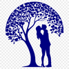 Heart-Shaped Tree Symbolism Vector Art A stylized illustration of a tree with intertwining branches forming a heart shape, symbolizing eternal love.