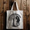 Love in Bloom Vector Tree A vector graphic representation of a lovers' tree, perfect for Valentine's Day or wedding decorations.
