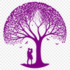 Romantic Tree Ornament Vector Art An ornate tree design featuring entwined figures, suitable for romantic designs and weddings.
