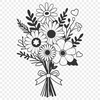 Floral Arrangement SVG Graphic A floral bouquet of flowers arranged in a decorative shape.