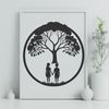 Intertwined Branches Symbolizing Eternal Love Illustration of a tree with intertwined branches, symbolizing love and partnership.